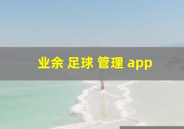 业余 足球 管理 app